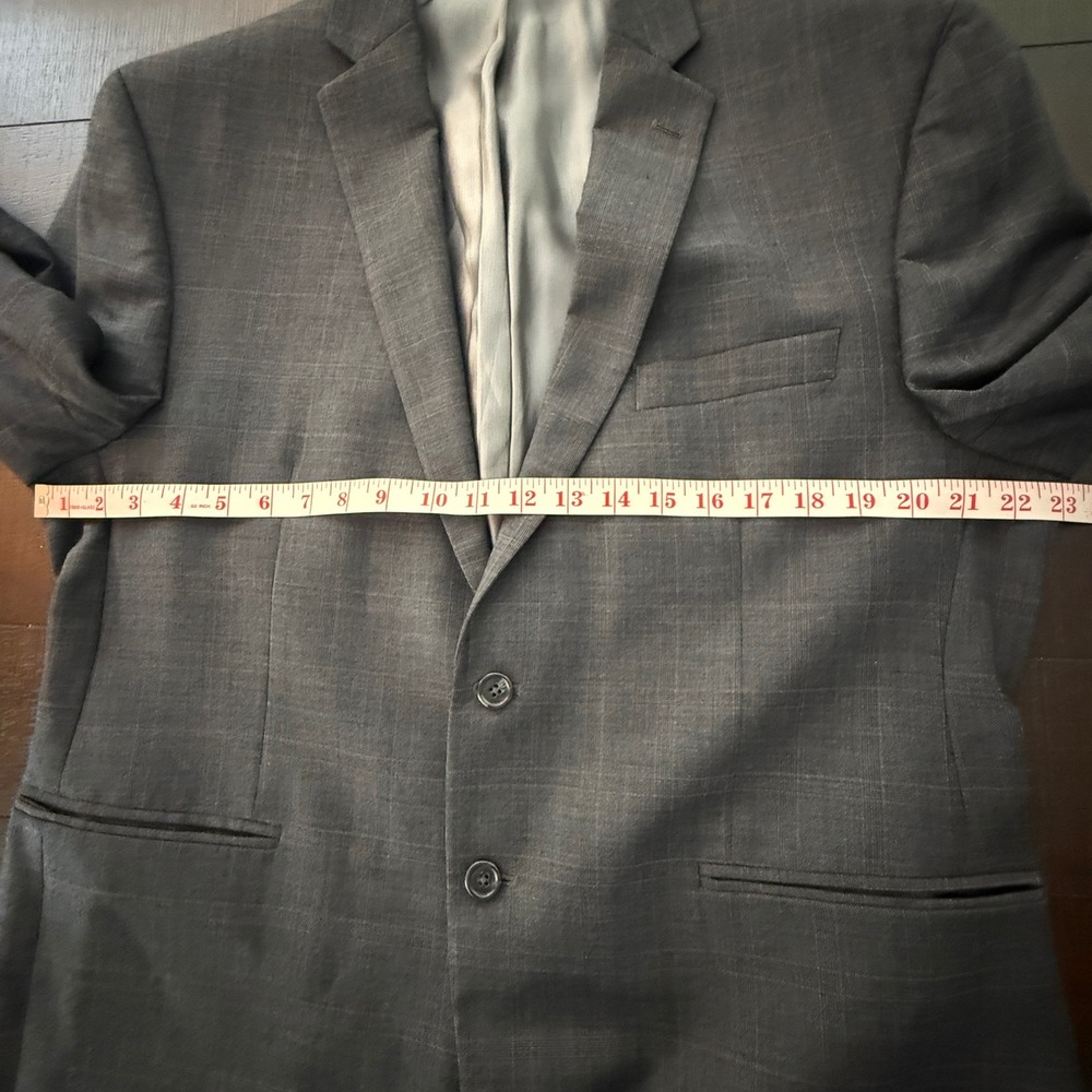 Michael Kors Suit Jacket Mens 44S Grey Glen Plaid Wool Two Button Blazer - Picture 7 of 10